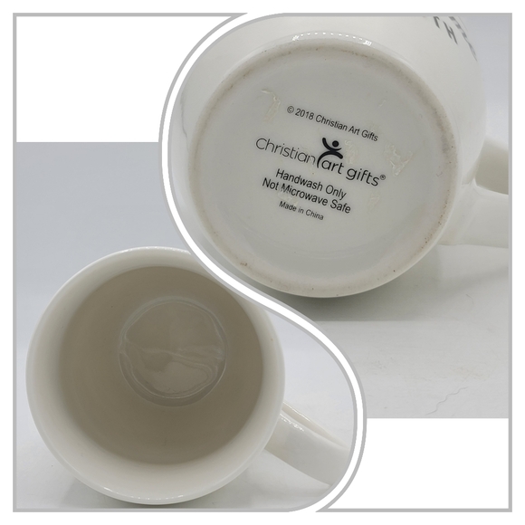 Christian Art Gifts Scripture Mugs Pair Bible Verse Gold Lettering Ceramic Cups - Picture 10 of 11